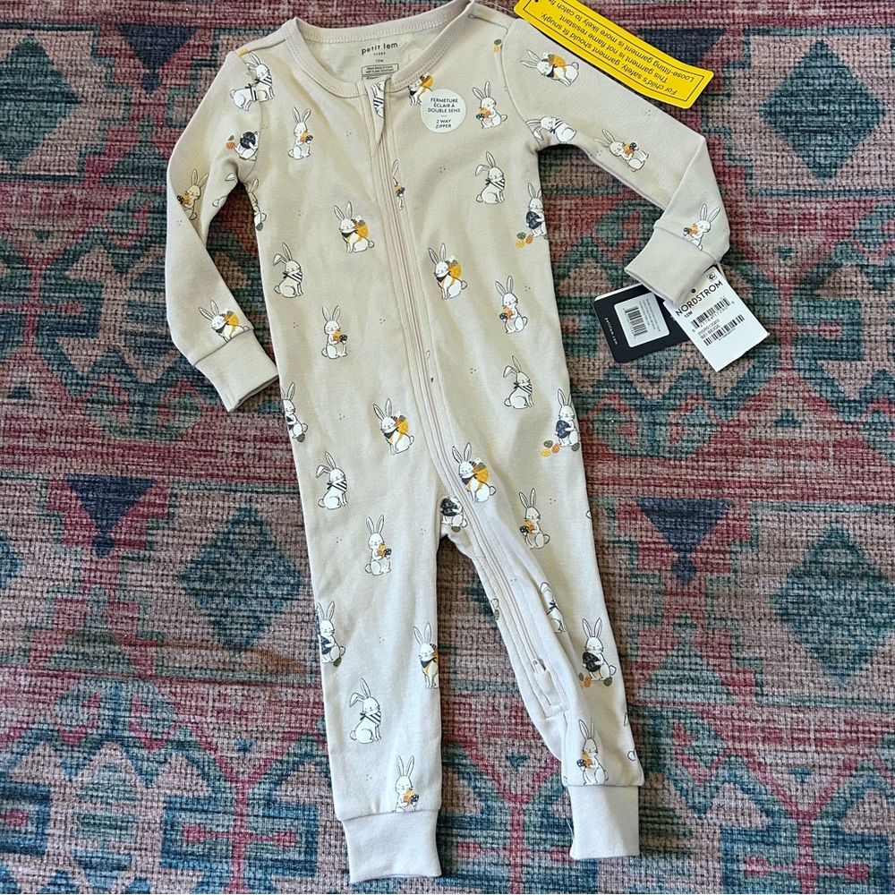 Organic Cotton Bunnies One Piece Pajamas